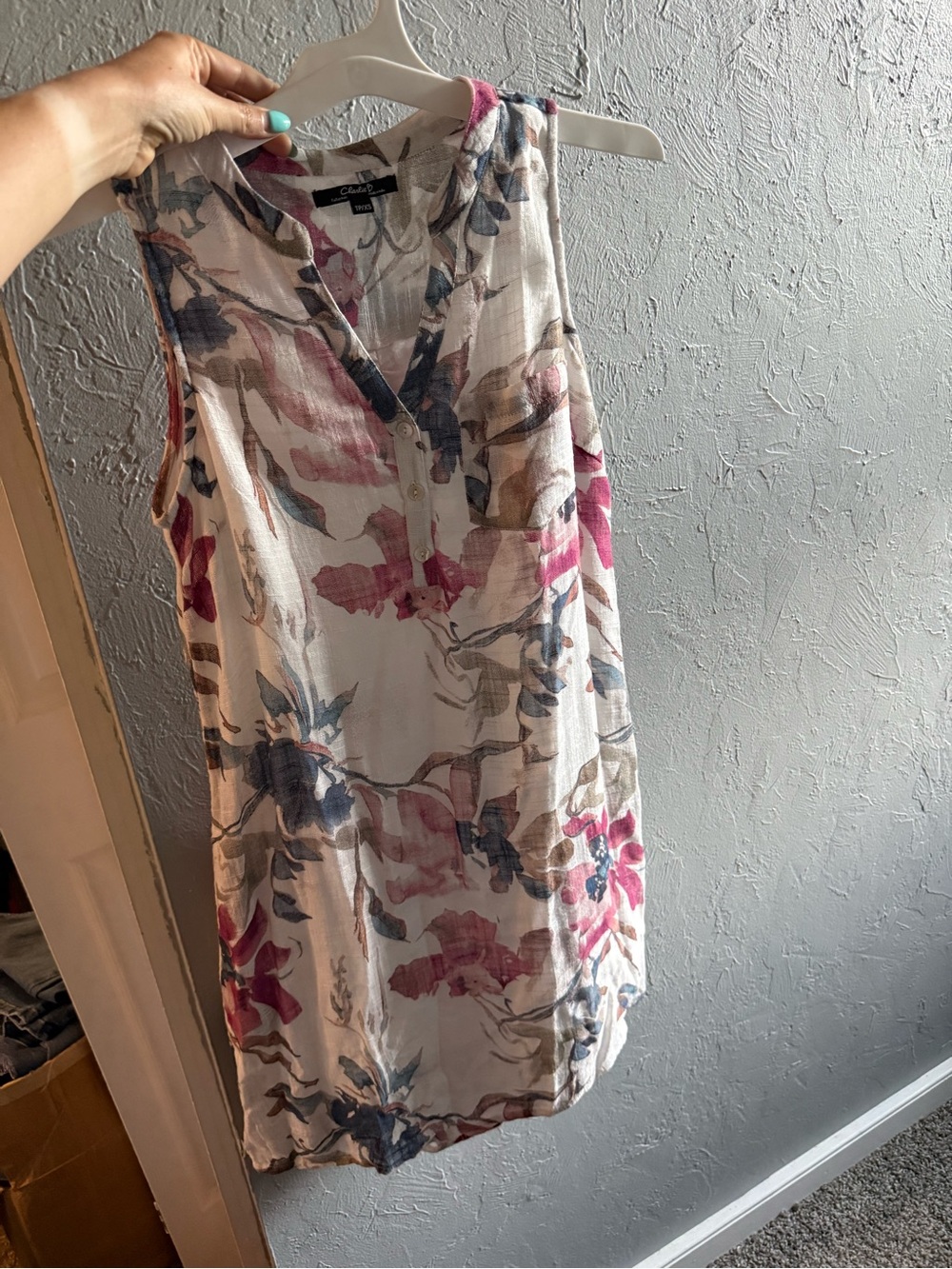 Boutique Dress - Cynthia Rowley Floral Sleeveless Tunic Dress - Pink, Blue, Tan